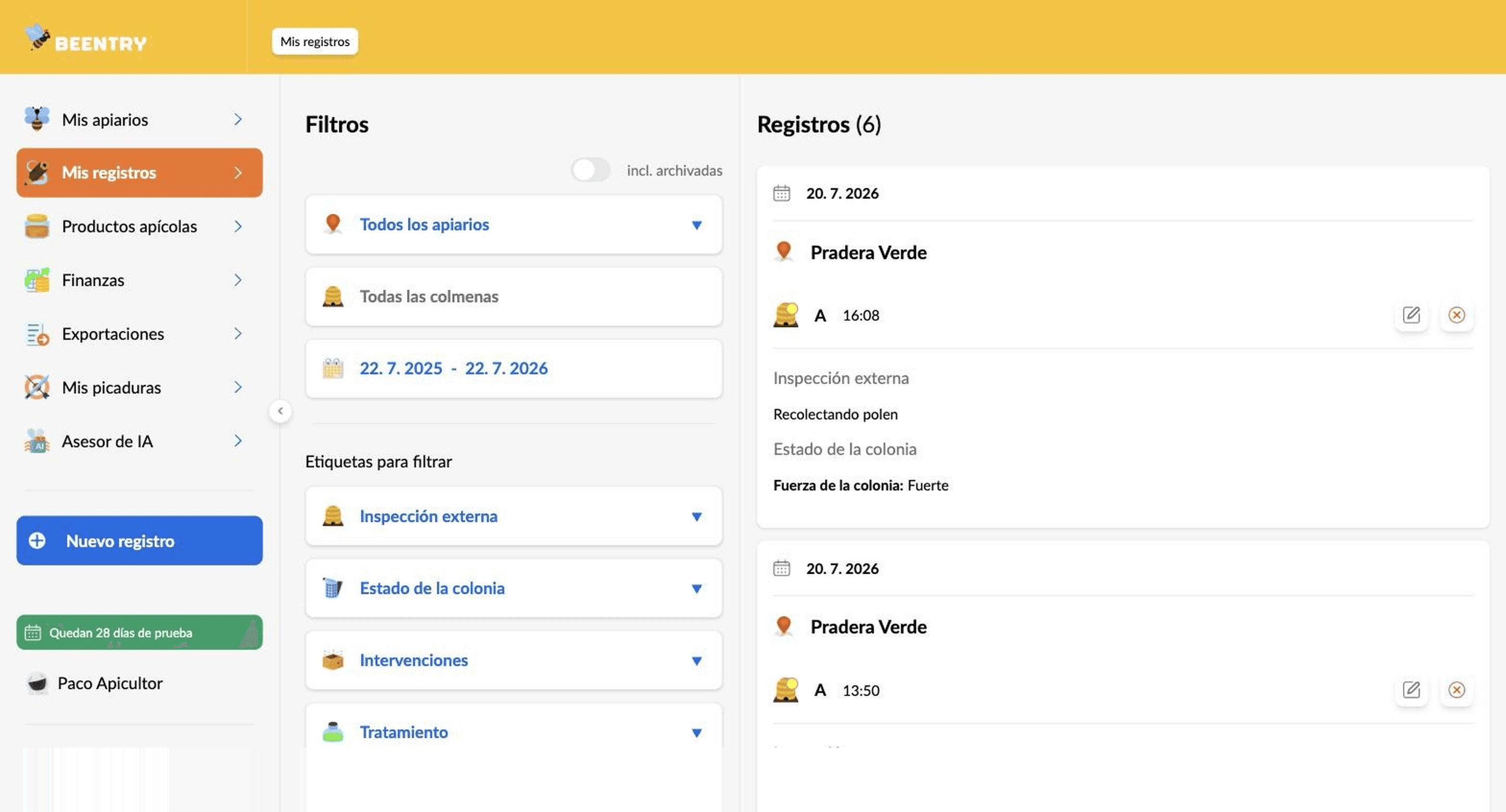 Beentry web application preview