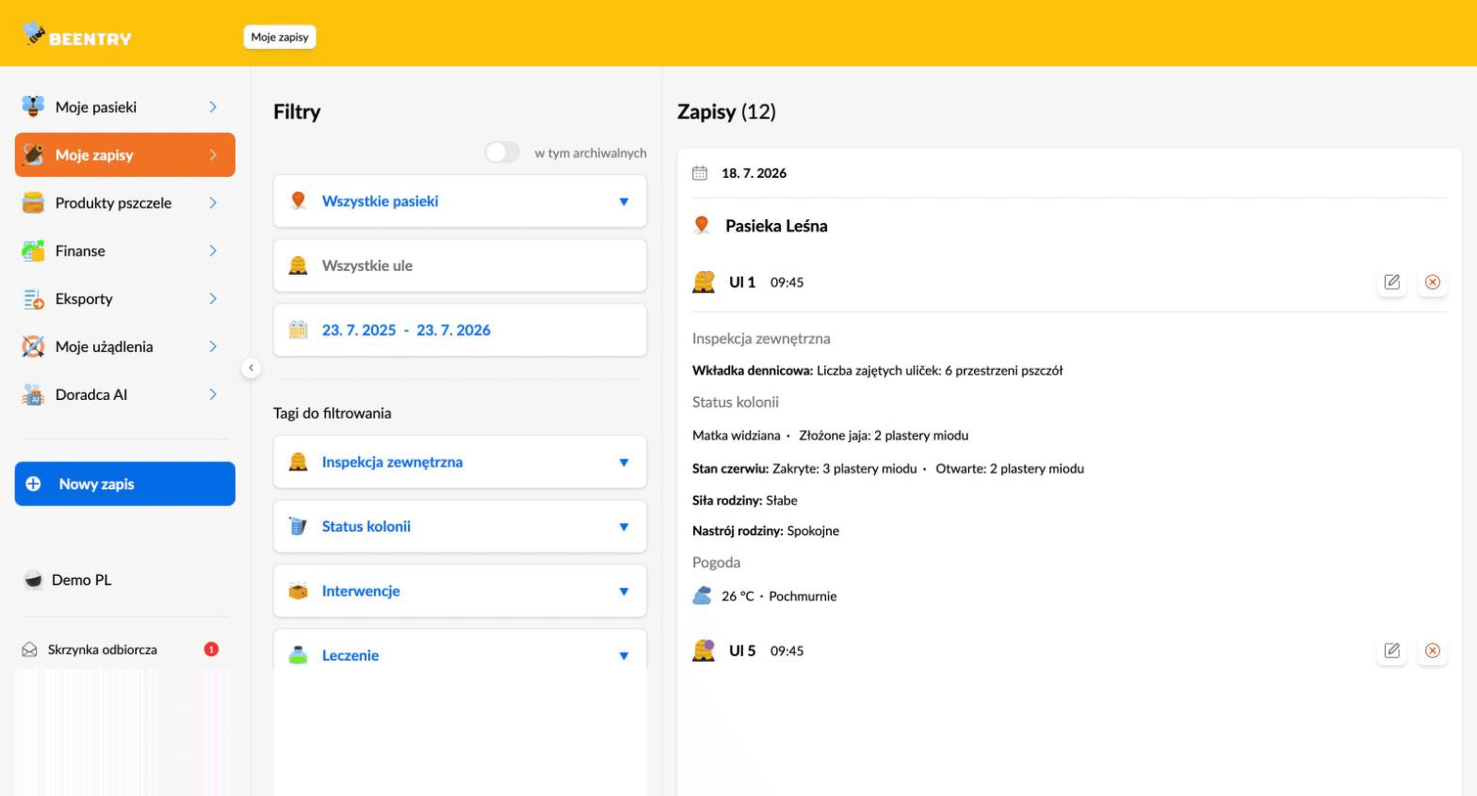 Beentry web application preview